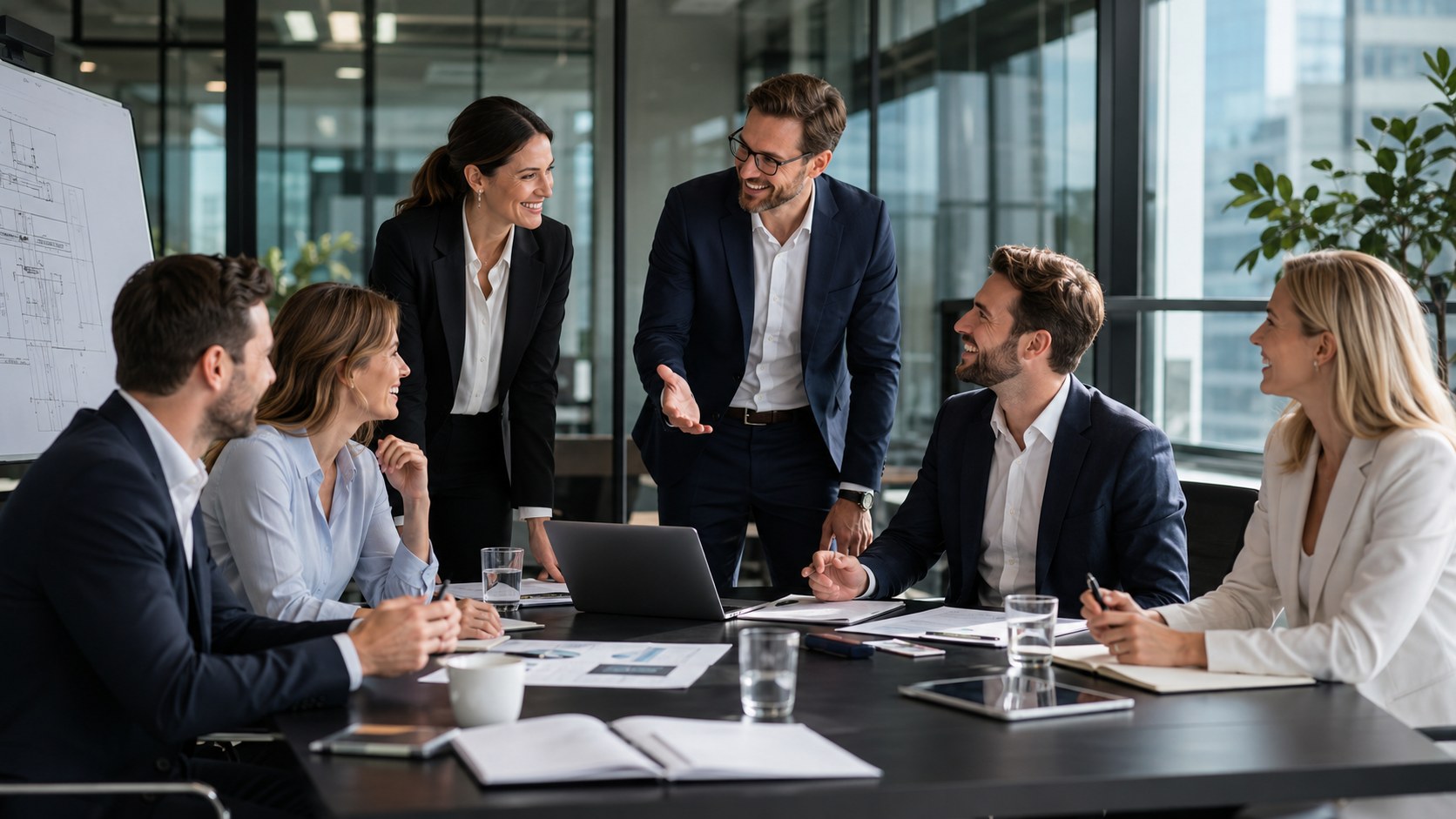 Transaktionsteam bei der Besprechung eines M&A-Mandats